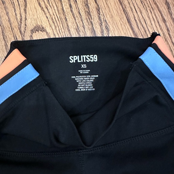 Splits59 Black Leggings with Orange and Blue Stripes - Picture 4 of 4